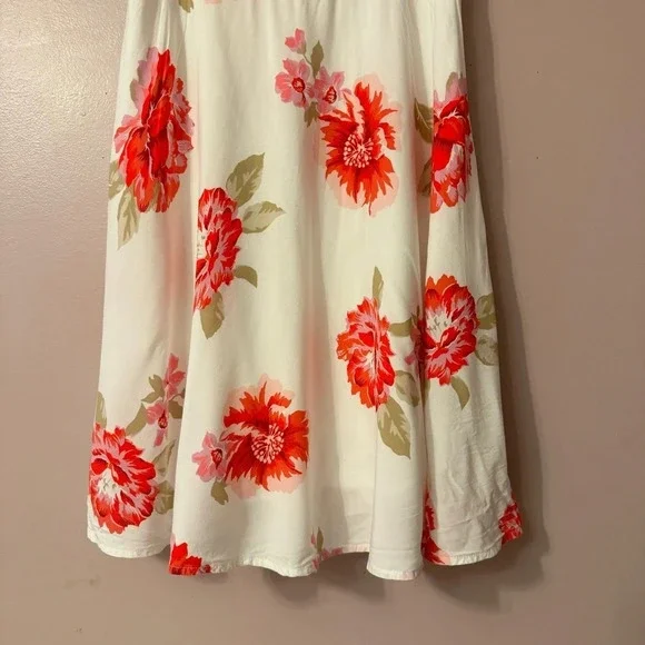 Old Navy Poplin Dress Floral White Women Size L - Picture 4 of 10